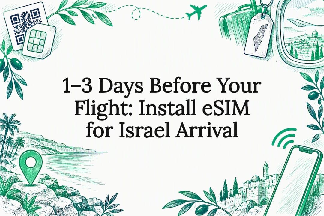 1–3 Days Before Your Flight: Install eSIM for Israel Arrival